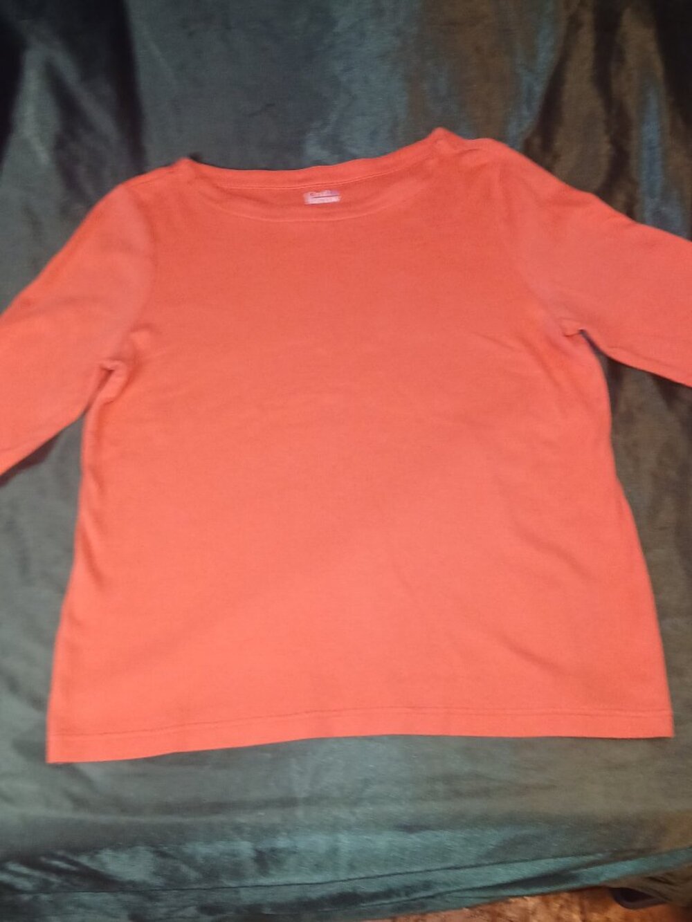Croft & Barrow Red Long Sleeve Crew Neck Tee Size L